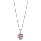 Necklace 18k White Gold Morganite, Diamond 0.06 ct, w-si 42-45 cm