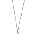 Necklace 18k White Gold Diamond 0.04 ct, w-si 40-42 cm