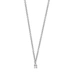 Necklace 18k White Gold Diamond 0.04 ct, w-si 40-42 cm