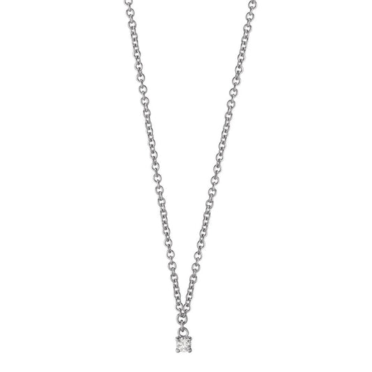 Necklace 18k White Gold Diamond 0.04 ct, w-si 40-42 cm