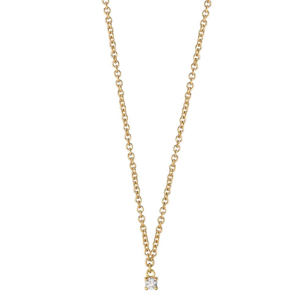 Necklace 18k Yellow Gold Diamond 0.04 ct, w-si 40-42 cm