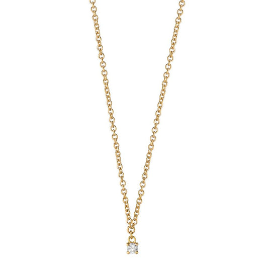 Necklace 18k Yellow Gold Diamond 0.04 ct, w-si 40-42 cm