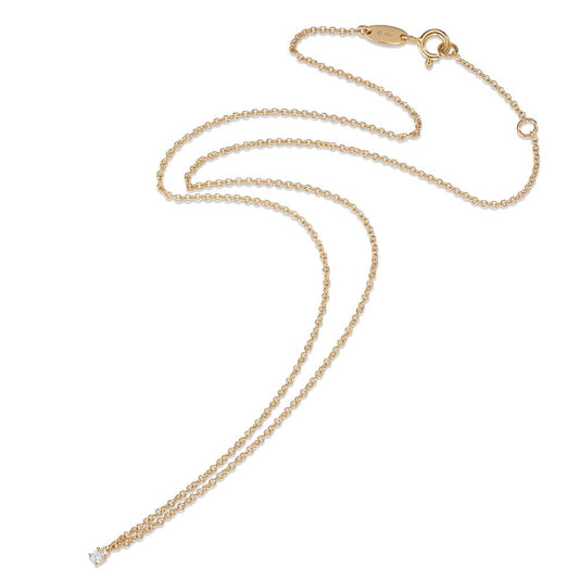 Necklace 18k Yellow Gold Diamond 0.04 ct, w-si 40-42 cm