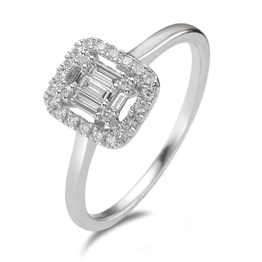Solitaire ring 18k White Gold Diamond 0.32 ct, w-si