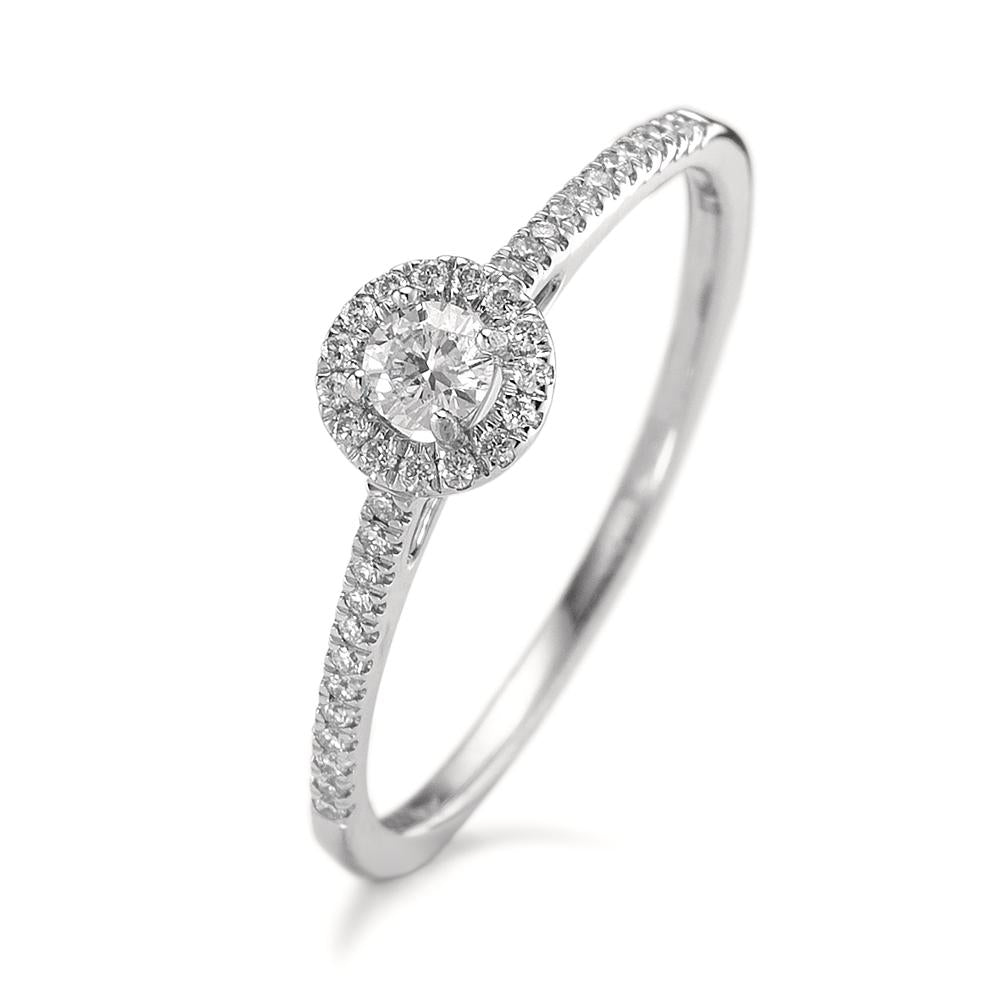 Solitaire ring 18k White Gold Diamond 0.21 ct, w-si