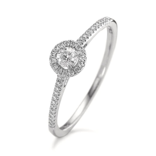 Solitaire ring 18k White Gold Diamond 0.21 ct, w-si