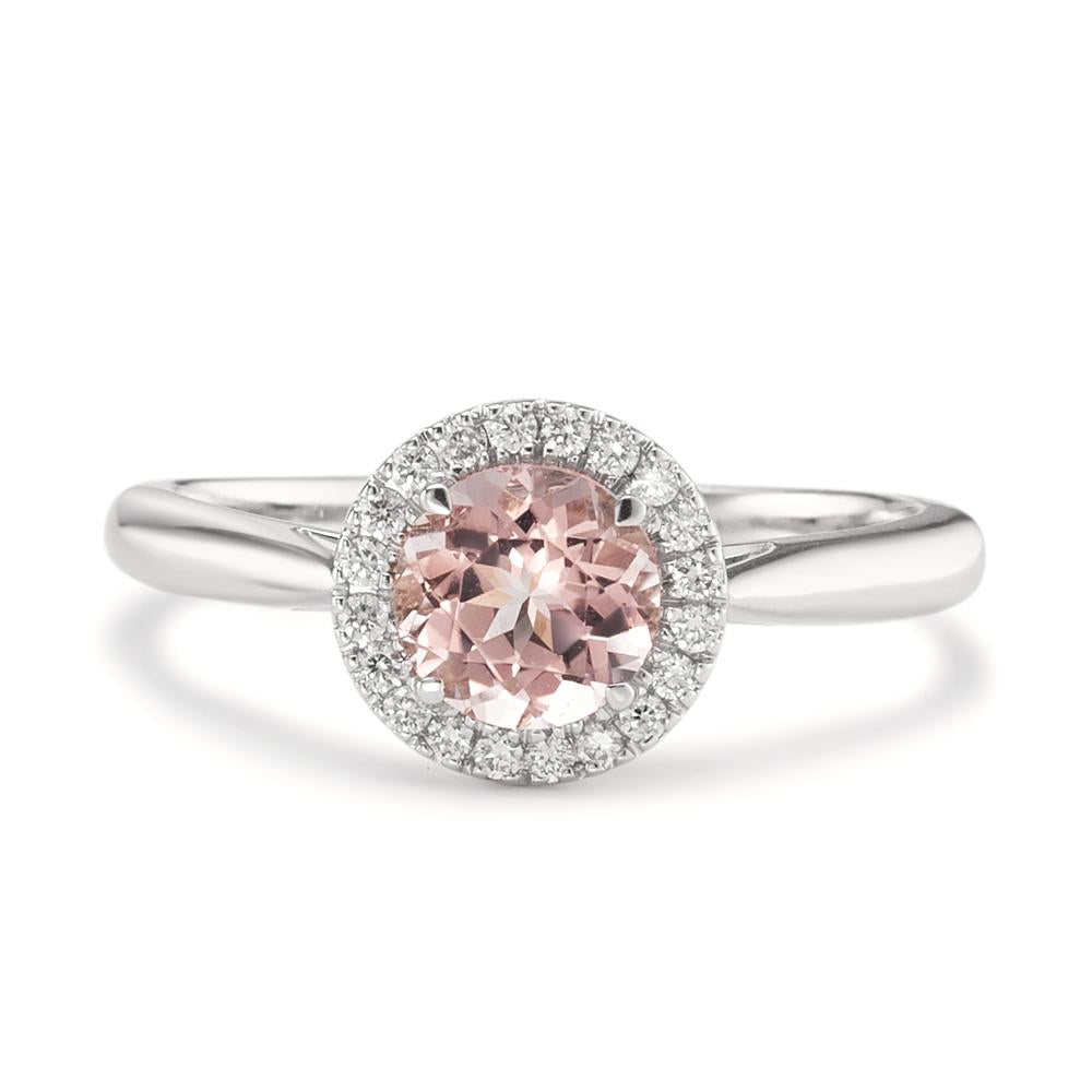 Ring 18k White Gold Morganite, Diamond 0.11 ct, w-si