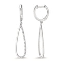 Drop Earrings 18k White Gold Diamond 0.14 ct, w-si