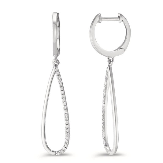 Drop Earrings 18k White Gold Diamond 0.14 ct, w-si