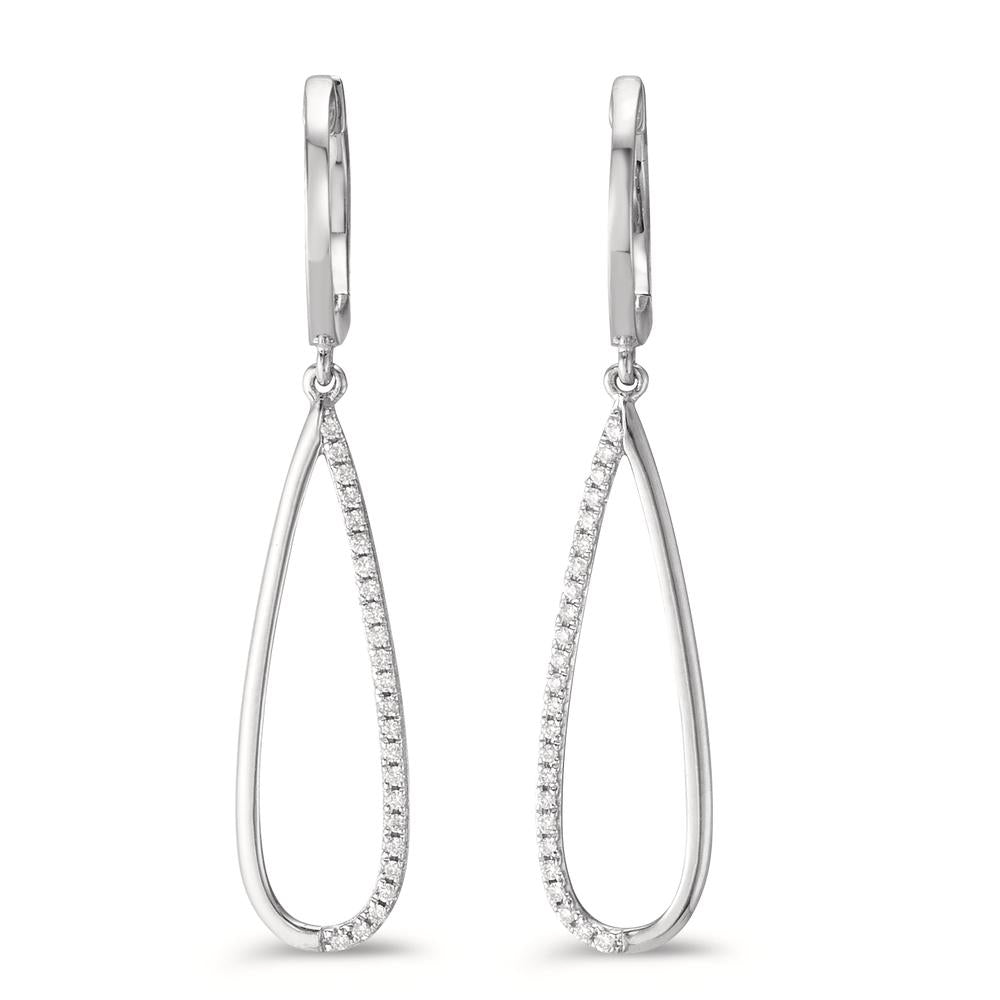 Drop Earrings 18k White Gold Diamond 0.14 ct, w-si