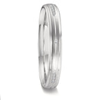 Wedding Ring 18k White Gold Diamond 0.051 ct, 12 Stones, w-vsi