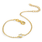 Bracelet Silver Zirconia Yellow Gold plated Heart
