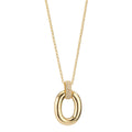 Necklace with pendant Silver Zirconia 33 Stones Yellow Gold plated 40-45 cm