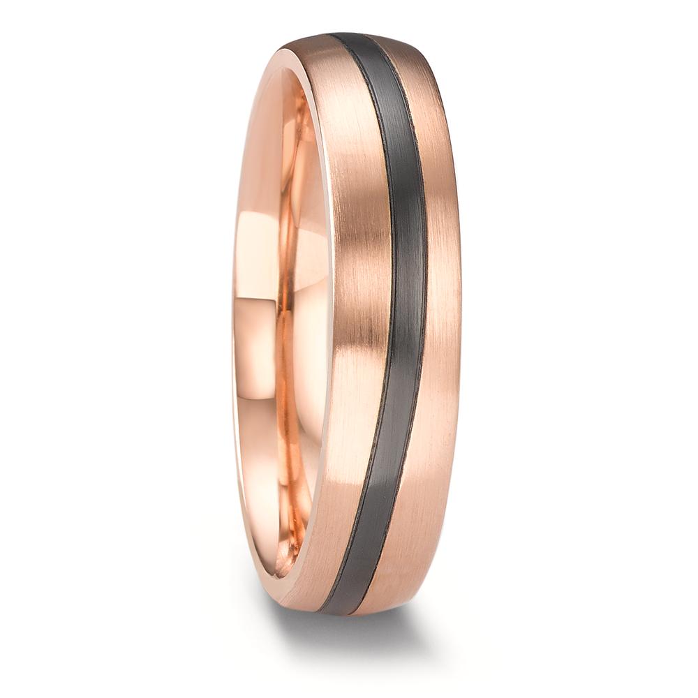 Wedding Ring 14k Rose Gold, Zirconium