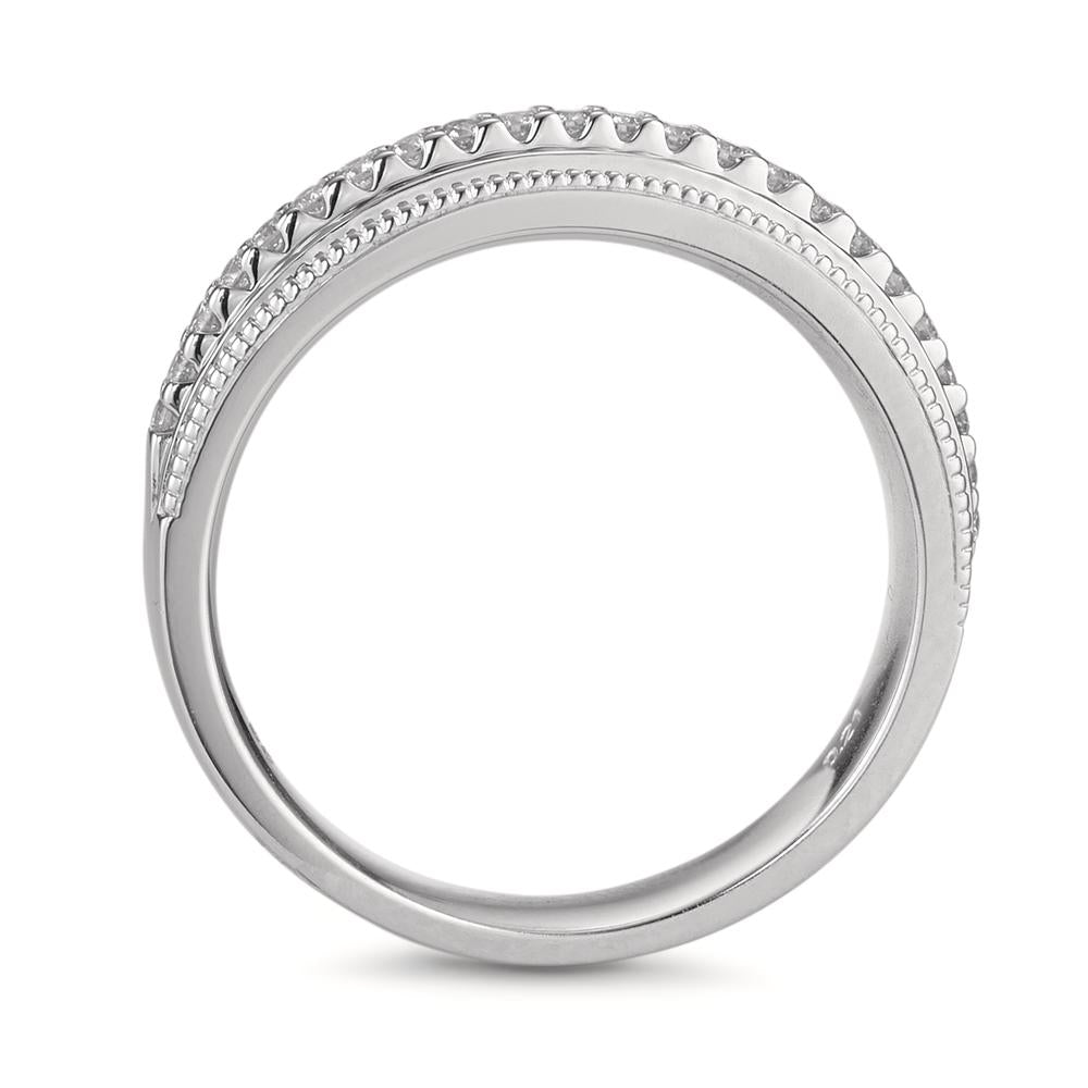 Ring 18k White Gold Diamond 0.21 ct, 23 Stones, brilliant, w-si