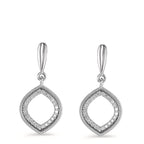 Drop Earrings 18k White Gold Diamond 0.15 ct, 48 Stones, brilliant, w-si