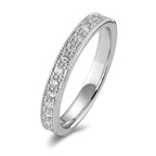 Memory ring 18k White Gold Diamond 0.25 ct, 15 Stones, brilliant, w-si