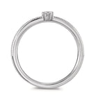 Solitaire ring 18k White Gold Diamond 0.16 ct, 19 Stones, brilliant, w-si