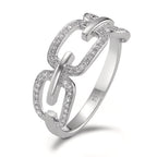 Ring 18k White Gold Diamond 0.20 ct, brilliant, w-si
