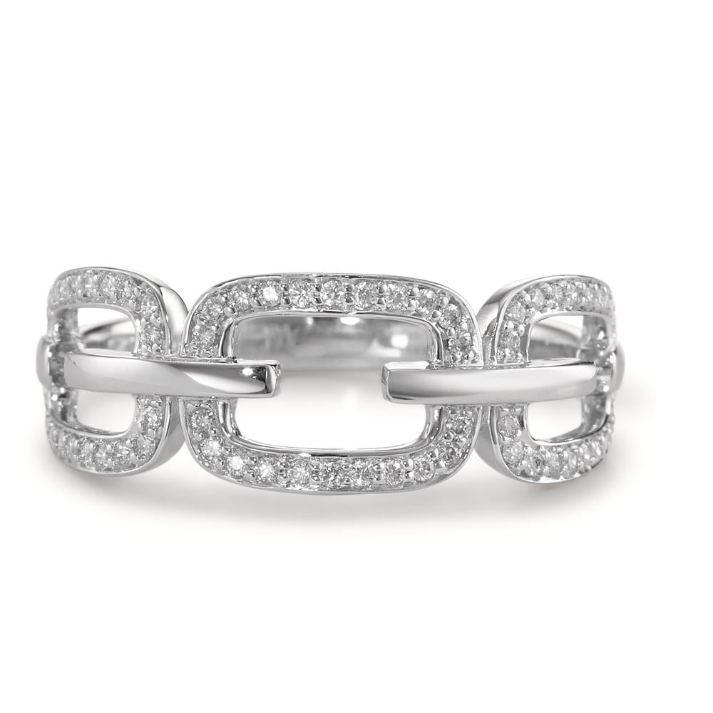 Ring 18k White Gold Diamond 0.20 ct, brilliant, w-si