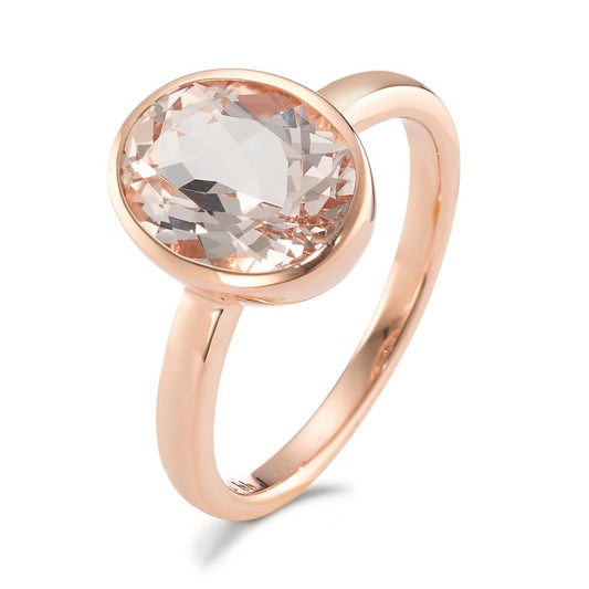 Ring 18k Red Gold Morganite Champagne, oval
