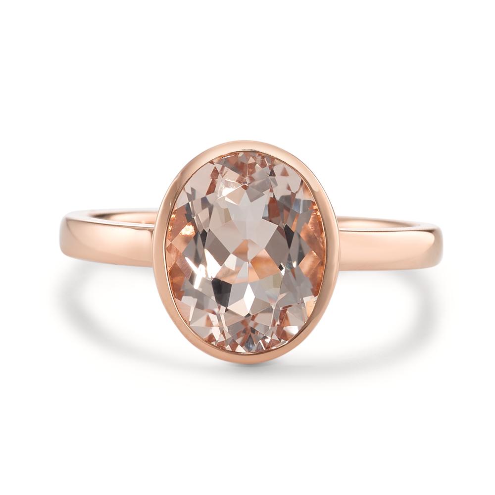 Ring 18k Red Gold Morganite Champagne, oval