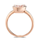 Ring 18k Red Gold Morganite Champagne, oval