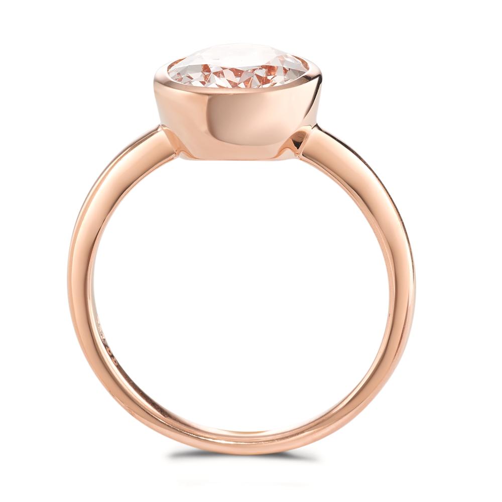 Ring 18k Red Gold Morganite Champagne, oval