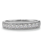 Memory ring 18k White Gold Diamond 0.35 ct, 10 Stones, w-si