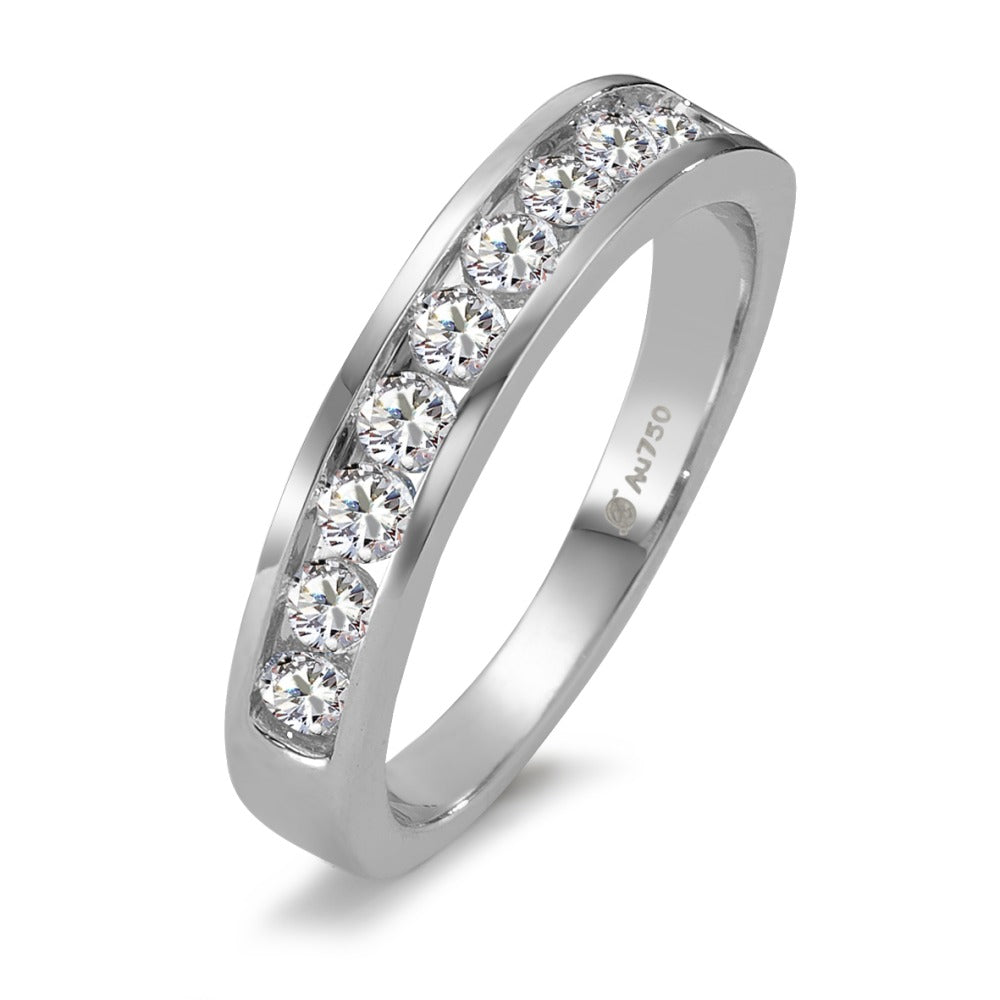 Memory ring 18k White Gold Diamond 0.50 ct, 10 Stones, w-si