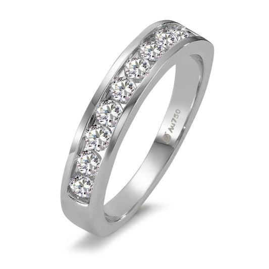 Memory ring 18k White Gold Diamond 0.50 ct, 10 Stones, w-si