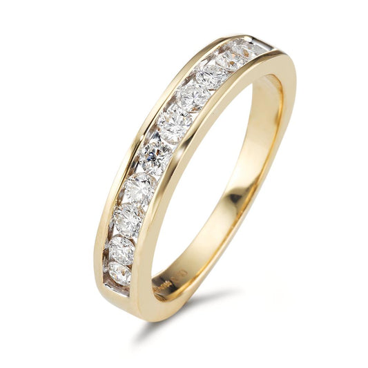 Ring 18k Yellow Gold Diamond 0.50 ct, 10 Stones, w-si
