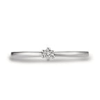 Solitaire ring Platinum 950 Diamond White, 0.07 ct, brilliant, w-si