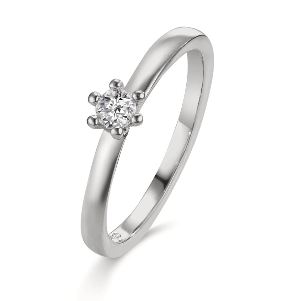 Solitaire ring Platinum 950 Diamond 0.15 ct, w-si
