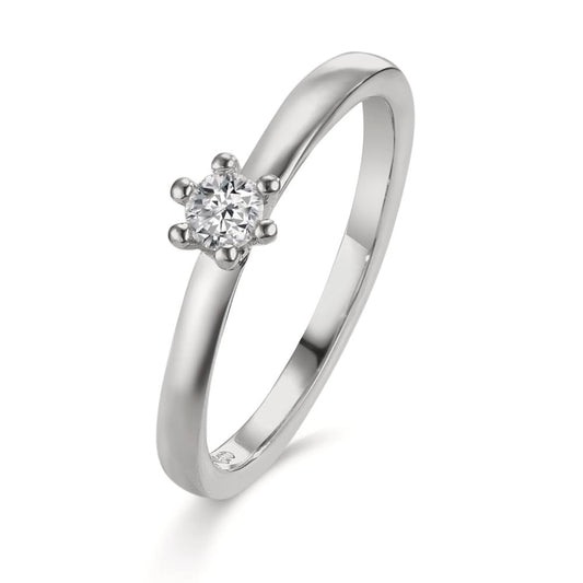 Solitaire ring Platinum 950 Diamond 0.15 ct, w-si