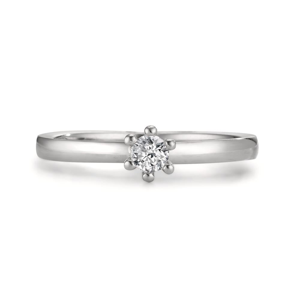 Solitaire ring Platinum 950 Diamond 0.15 ct, w-si
