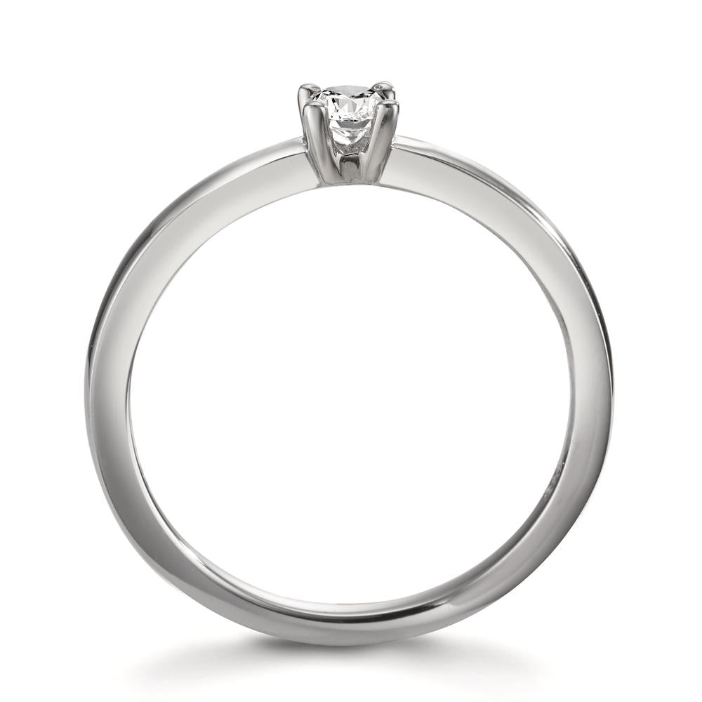 Solitaire ring Platinum 950 Diamond White, 0.15 ct, brilliant, w-si