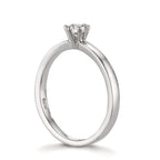 Solitaire ring Platinum 950 Diamond White, 0.20 ct, brilliant, w-si