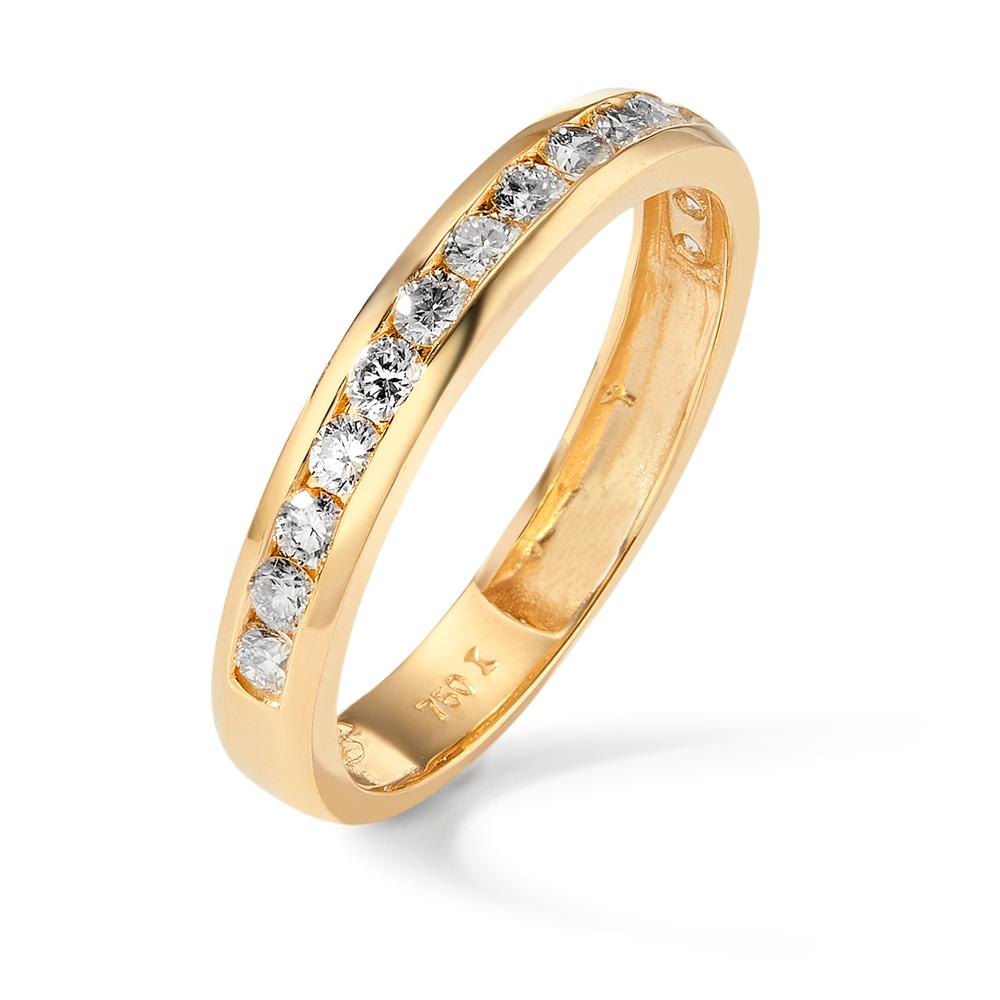 Memory ring 18k Yellow Gold Diamond 0.50 ct, 15 Stones, w-si
