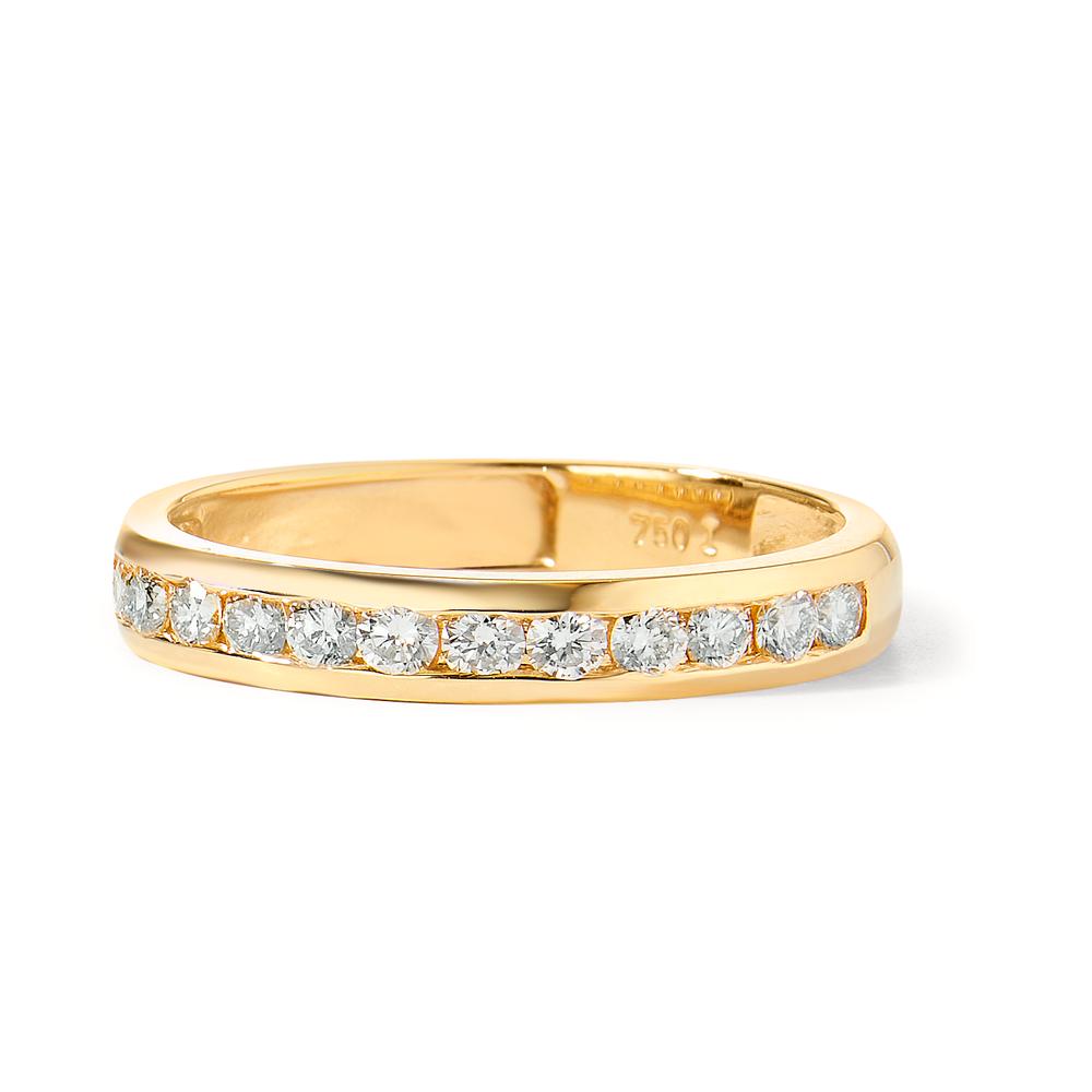 Memory ring 18k Yellow Gold Diamond 0.50 ct, 15 Stones, w-si