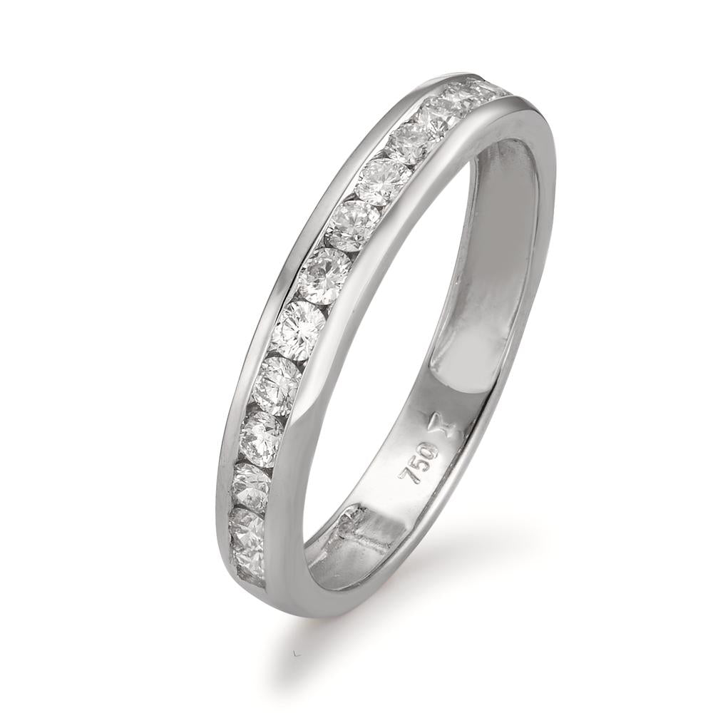 Memory ring 18k White Gold Diamond 0.51 ct, 15 Stones, w-si