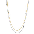 Necklace 18k White Gold, 18k Yellow Gold Diamond 0.16 ct, 5 Stones, w-si 42-45 cm