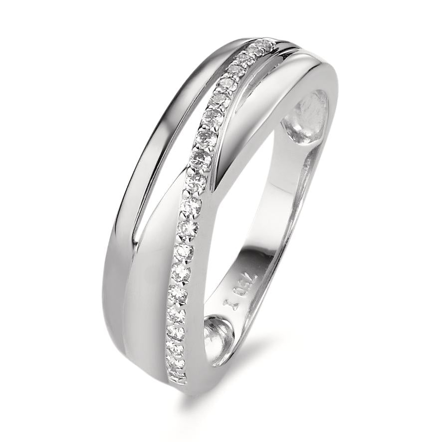 Ring 18k White Gold Diamond 0.15 ct, 20 Stones, w-si