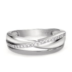 Ring 18k White Gold Diamond 0.15 ct, 20 Stones, w-si