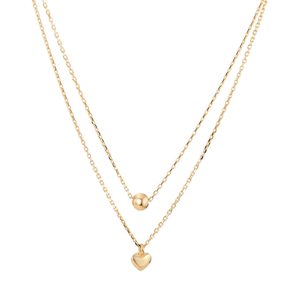 Necklace 14k Yellow Gold Heart 42-45 cm