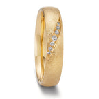 Wedding Ring 18k Yellow Gold Diamond 0.066 ct, 7 Stones, tw-vsi