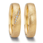 Wedding Ring 18k Yellow Gold Diamond 0.066 ct, 7 Stones, tw-vsi