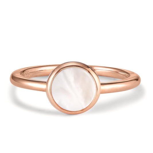 Ring Silver Gold plated Mother of pearl White Ø7.5 mm