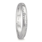 Wedding Ring 18k White Gold Diamond 0.064 ct, 14 Stones, w-vsi