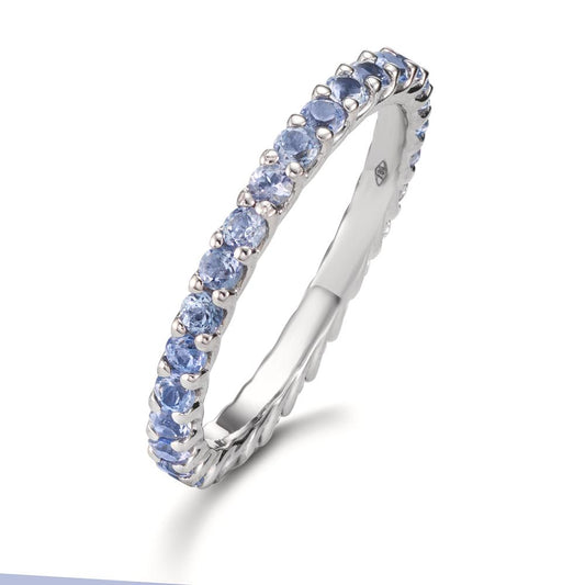 Memory ring 18k White Gold Tanzanite 1.20 ct, 30 Stones